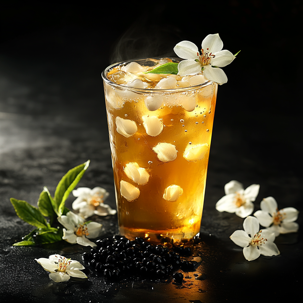 16K Hyper-Realistic Jasmine Iced Tea Professional Photography