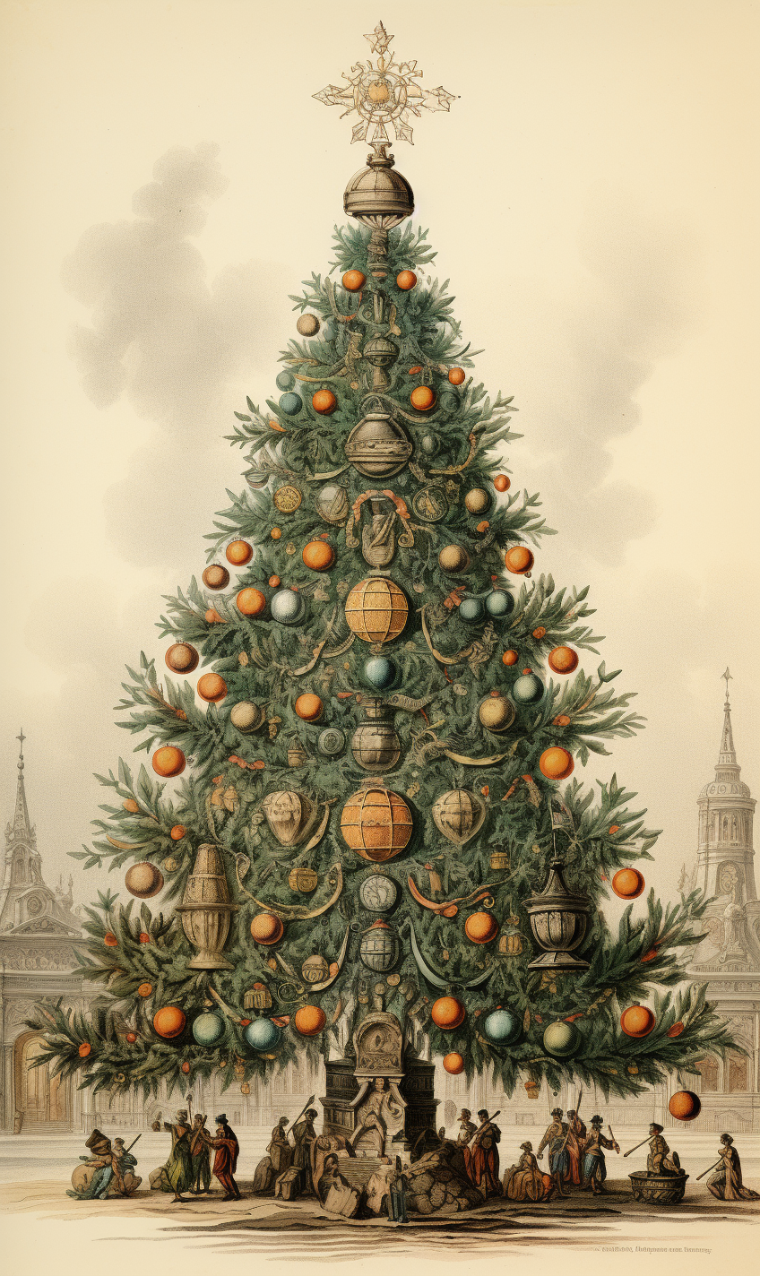 1700 Christmas Tree Drawing Etteilla Style