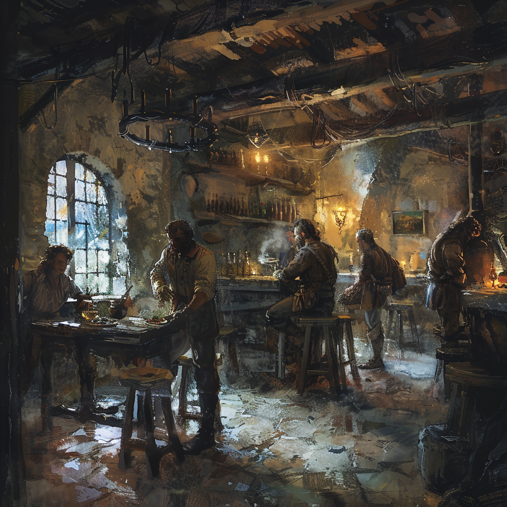 Medieval tavern rough characters