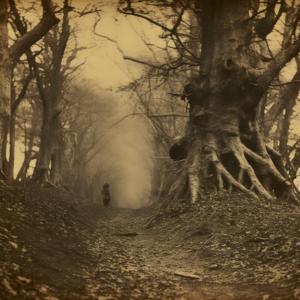 Vintage Copse of Trees, Mystery, Fear