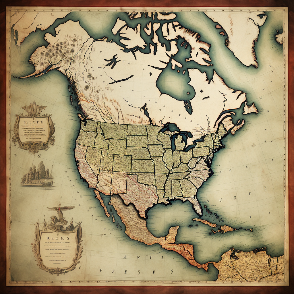 Beautiful digital painting of an 18th-century map