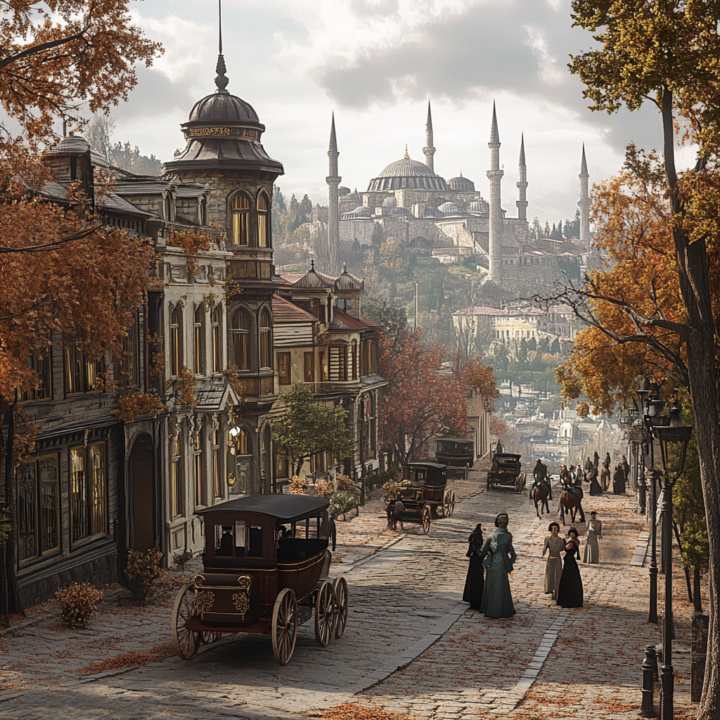 1900s Istanbul: Realistic and Imaginative City View