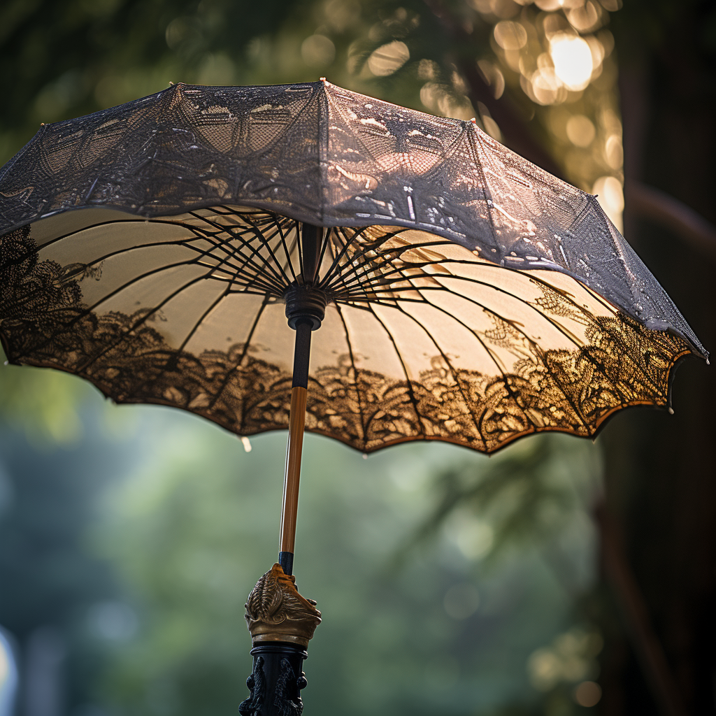 Detailed 1900s Parasol Walk in the Park