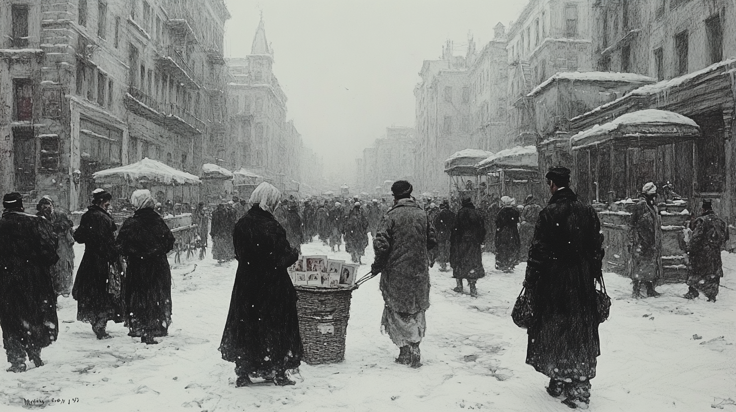 Winter Mulberry Street in 1905