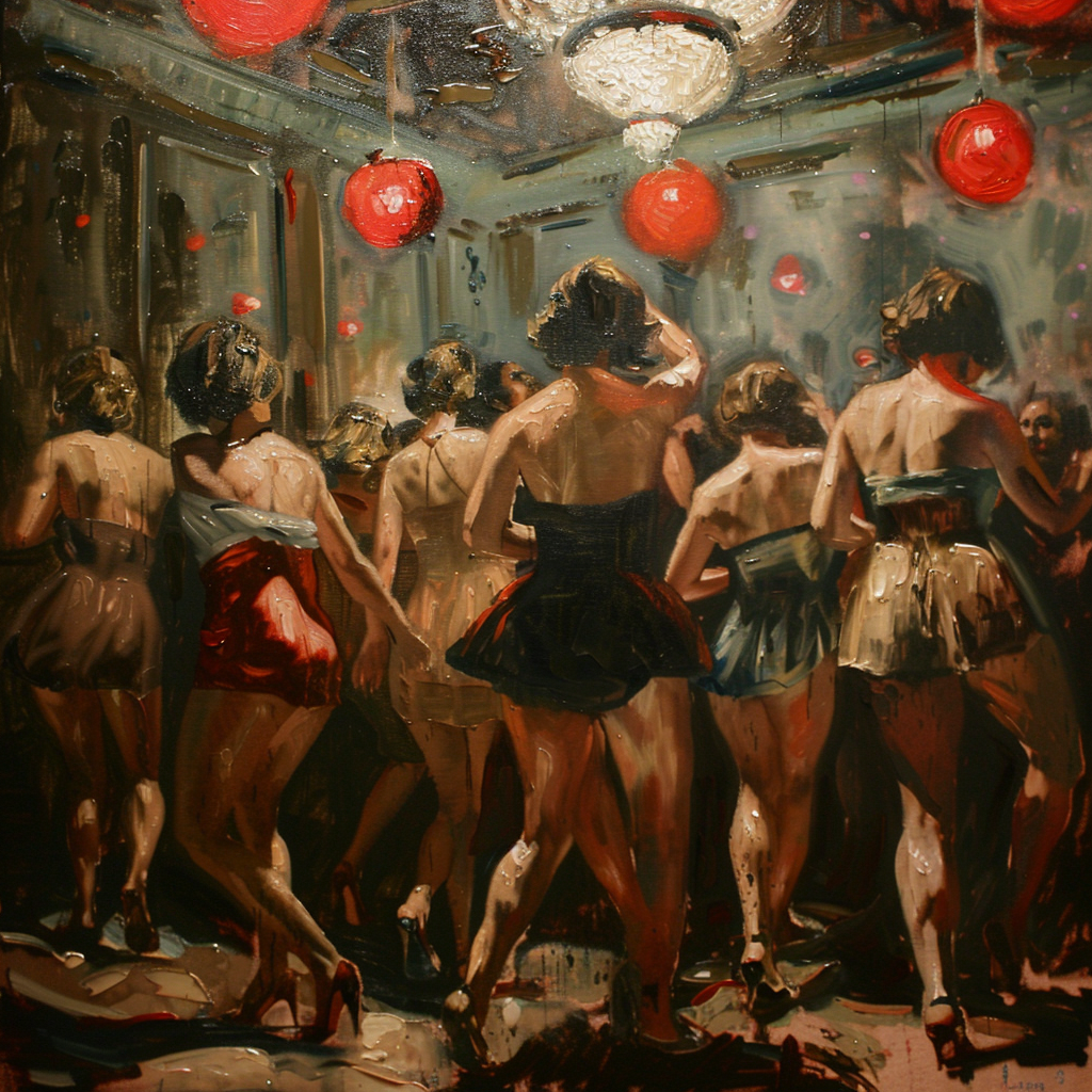 Retro Cabaret Nightclub Painting Image