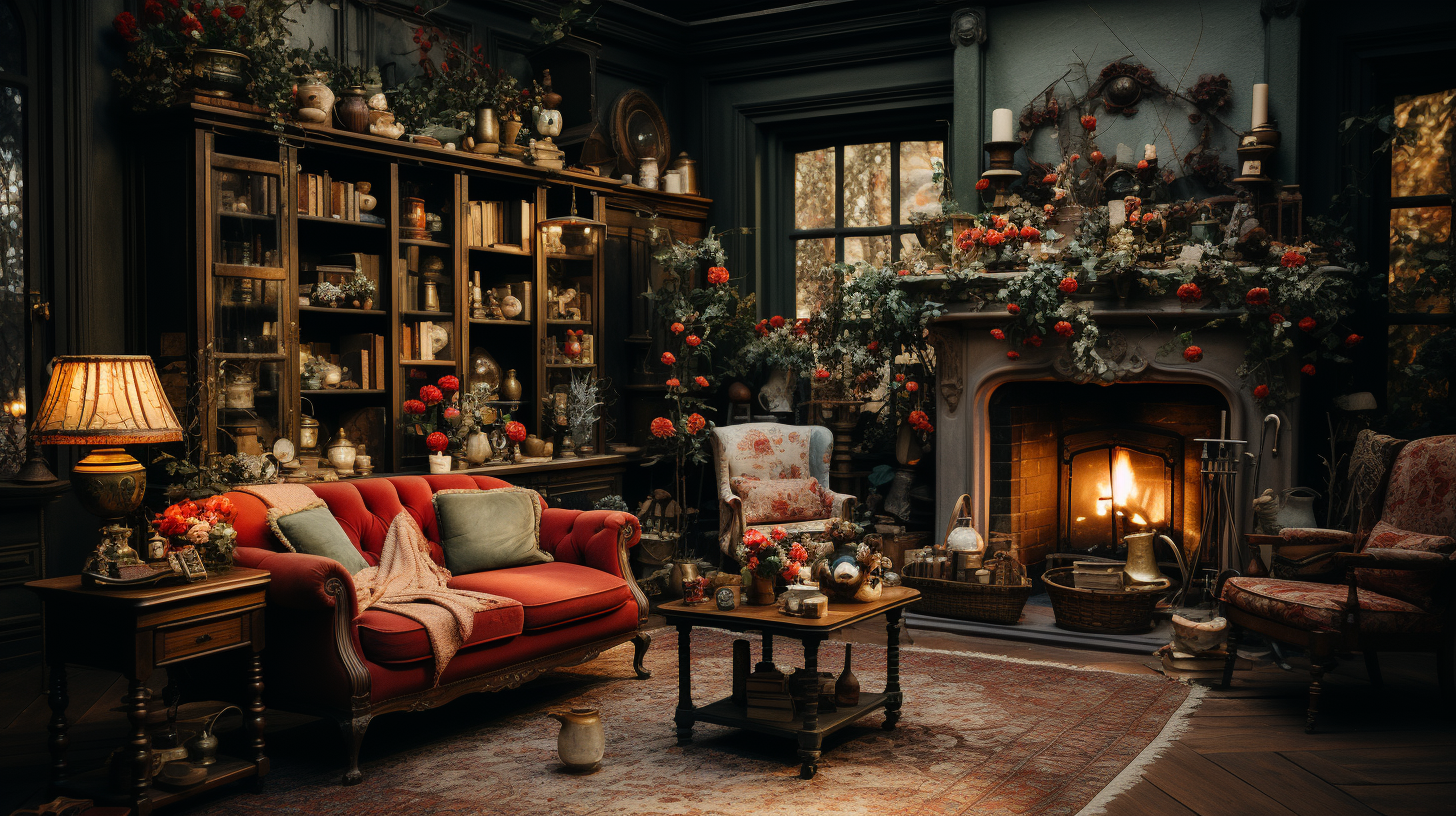 Vintage Christmas living room decor