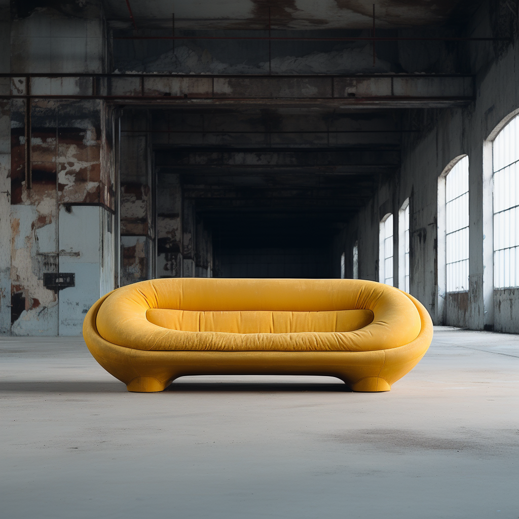 Vintage 1940s Space-age Sofa in Concrete Space