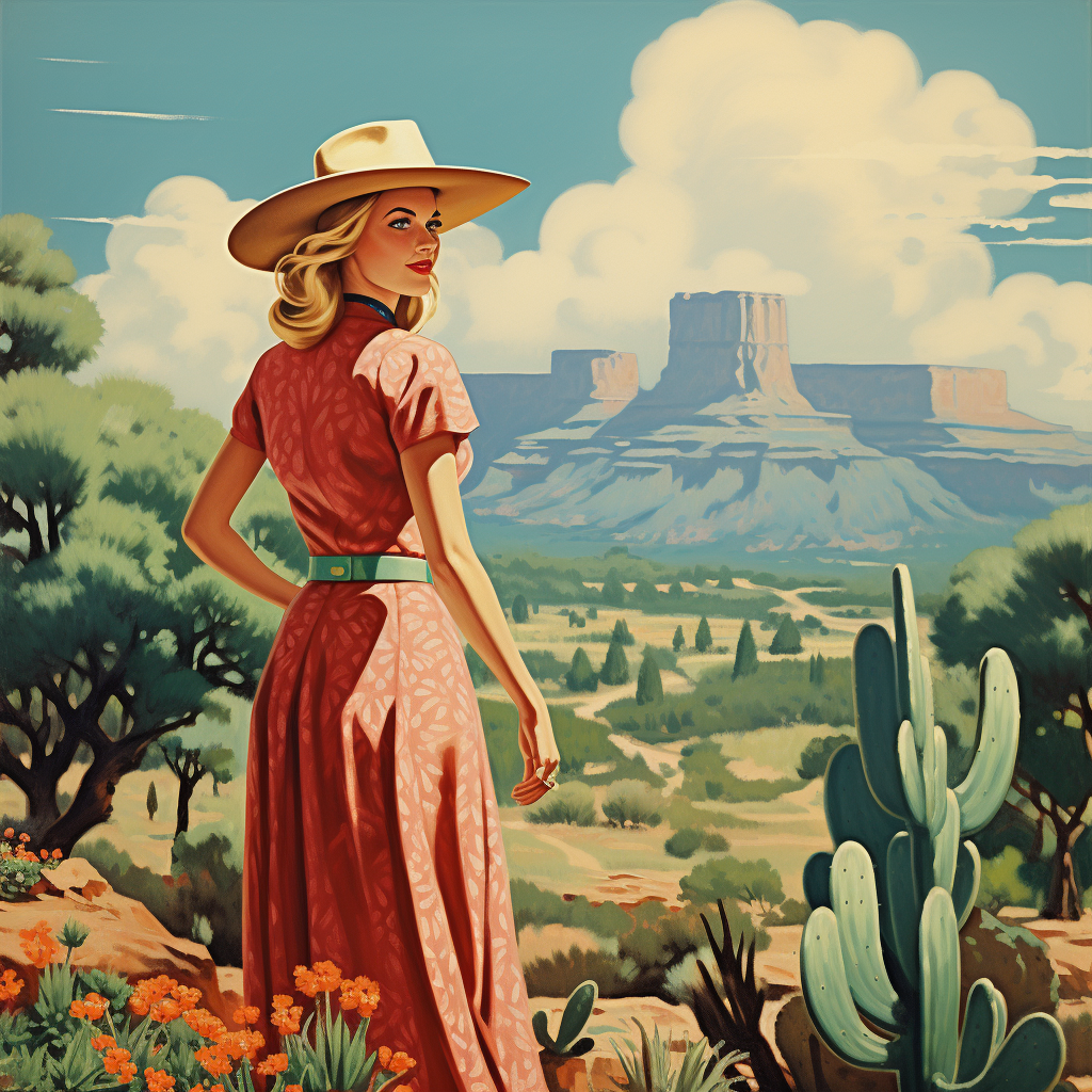 Vintage Travel Poster of Central Texas