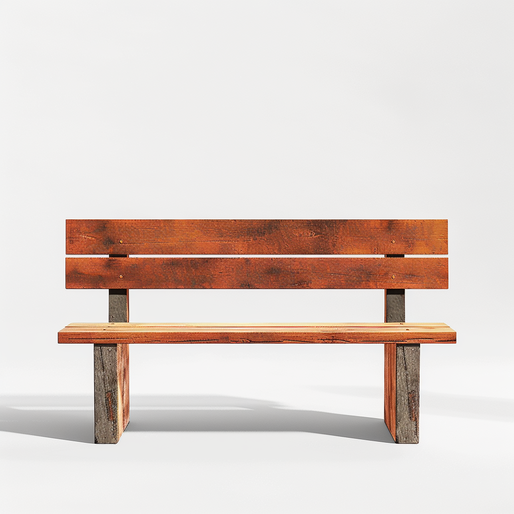 Vintage wooden park bench