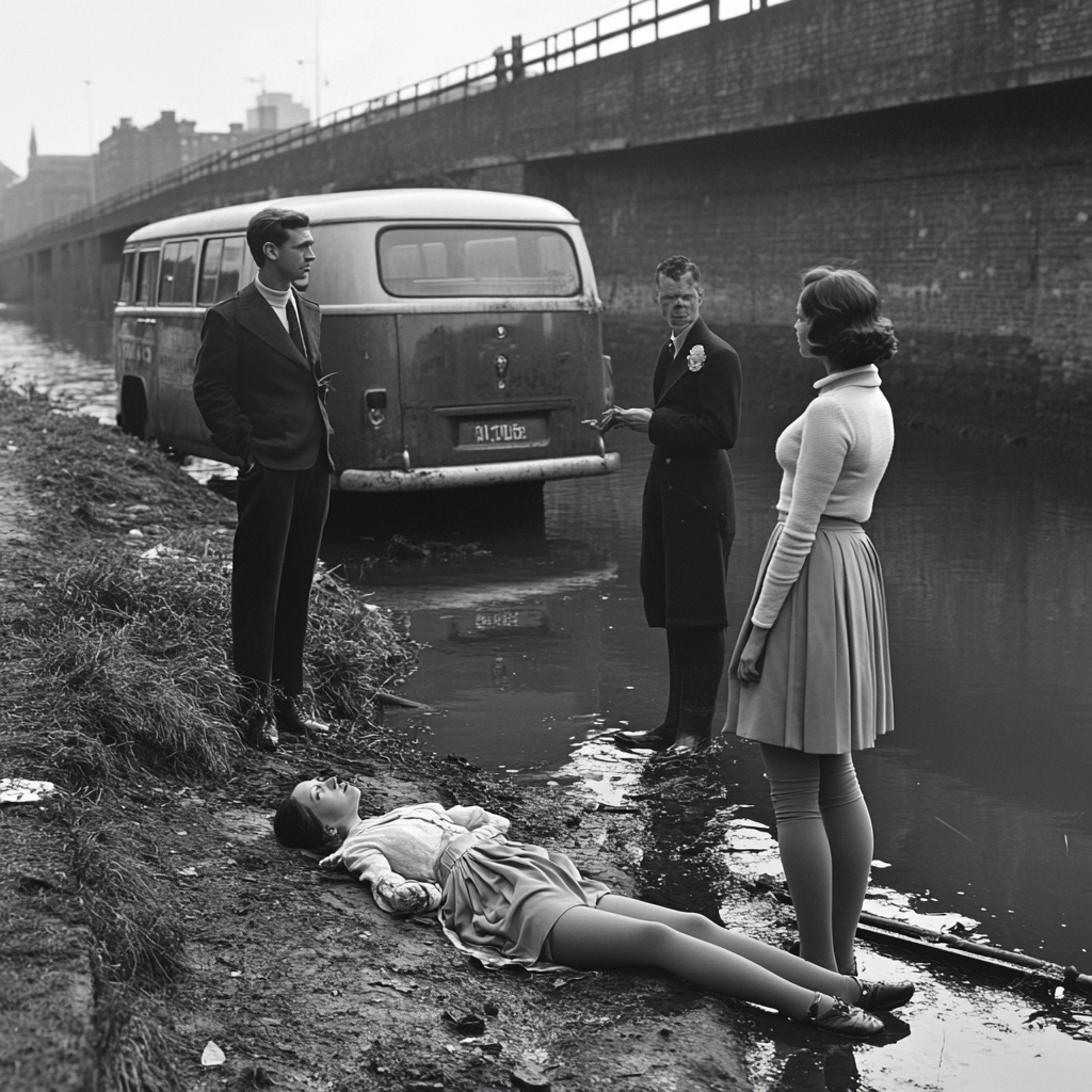 1950s British Police Investigating Drowned Woman Photo