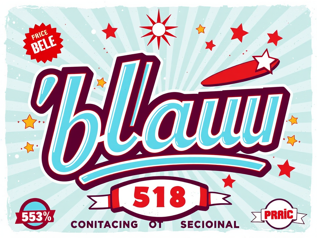 1950s Inspired 'Blau' Advertisement Graphic Design