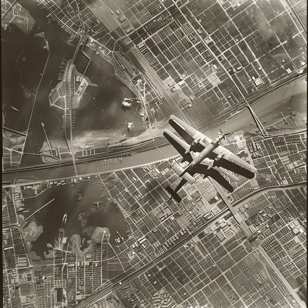 Vintage aerial reconnaissance photography