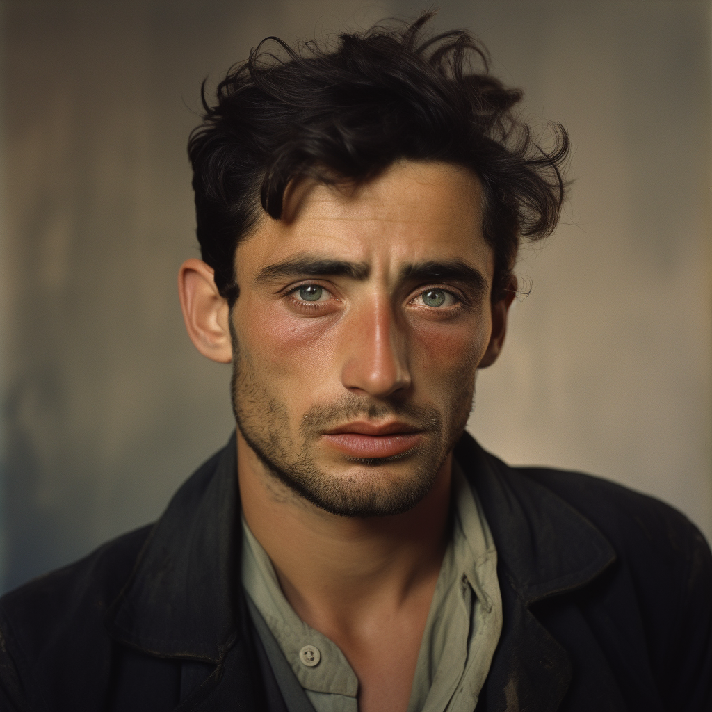 1950s Italian Man in Noir Style