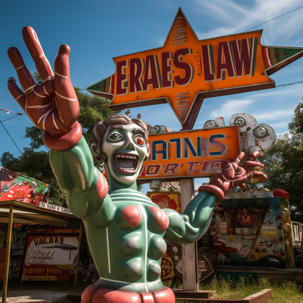 1950s themed midway sideshow game sign