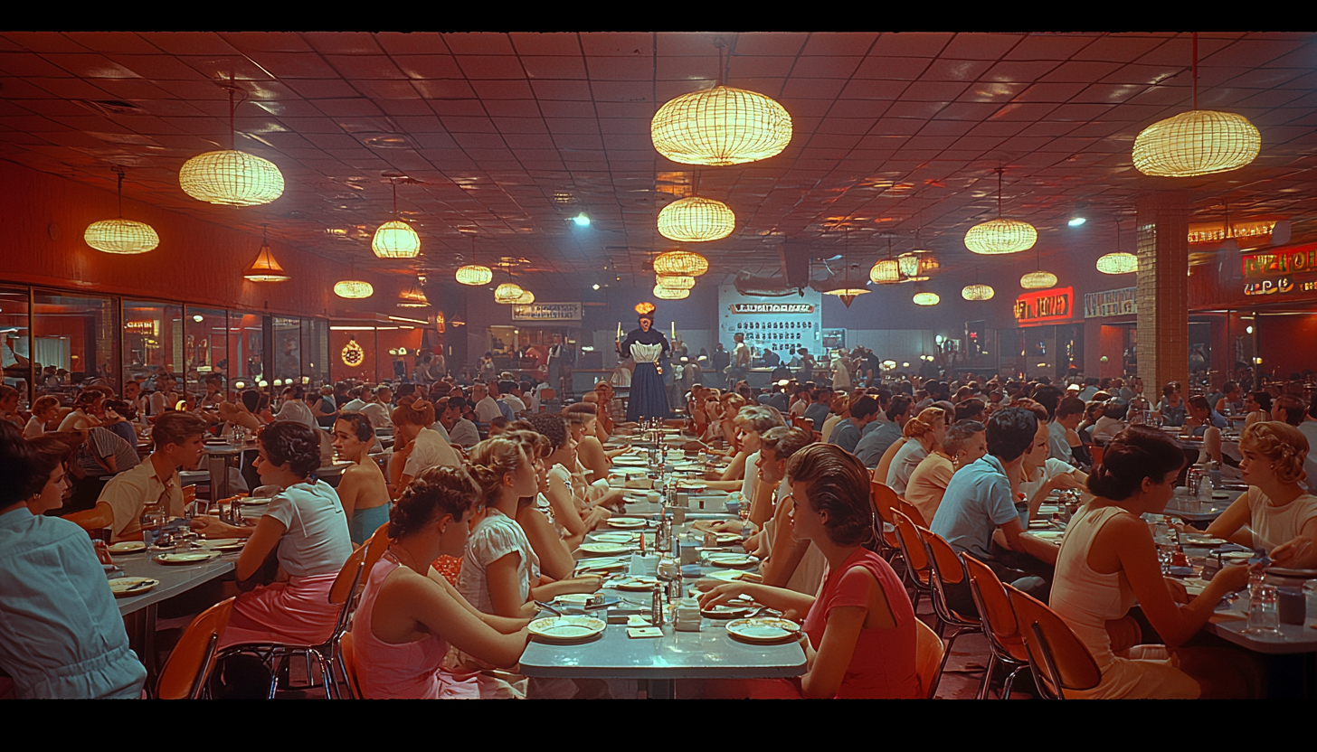 1960s Bingo Hall with Men and Women Players