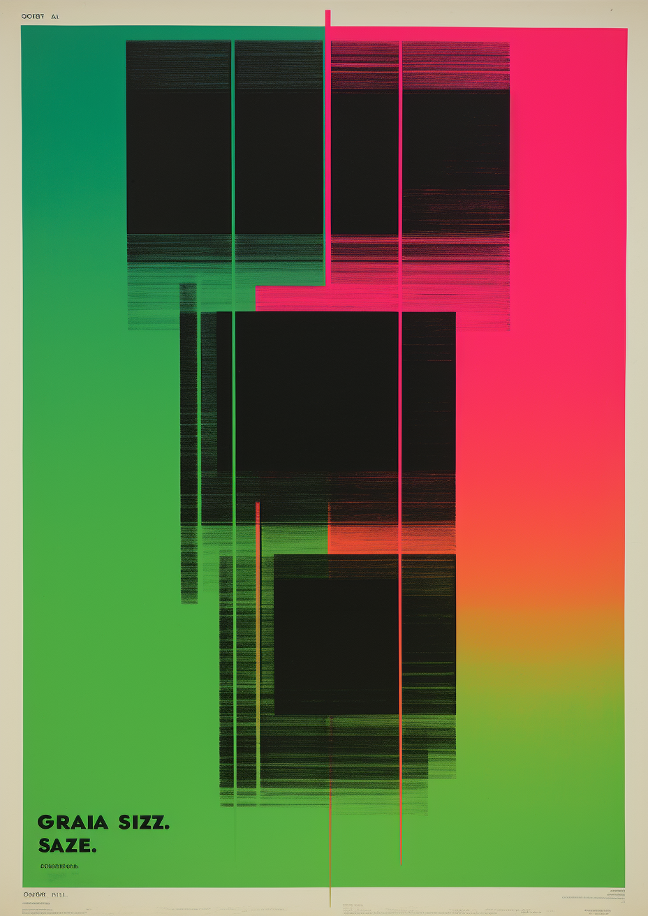 Dark neon experimental minimalist print