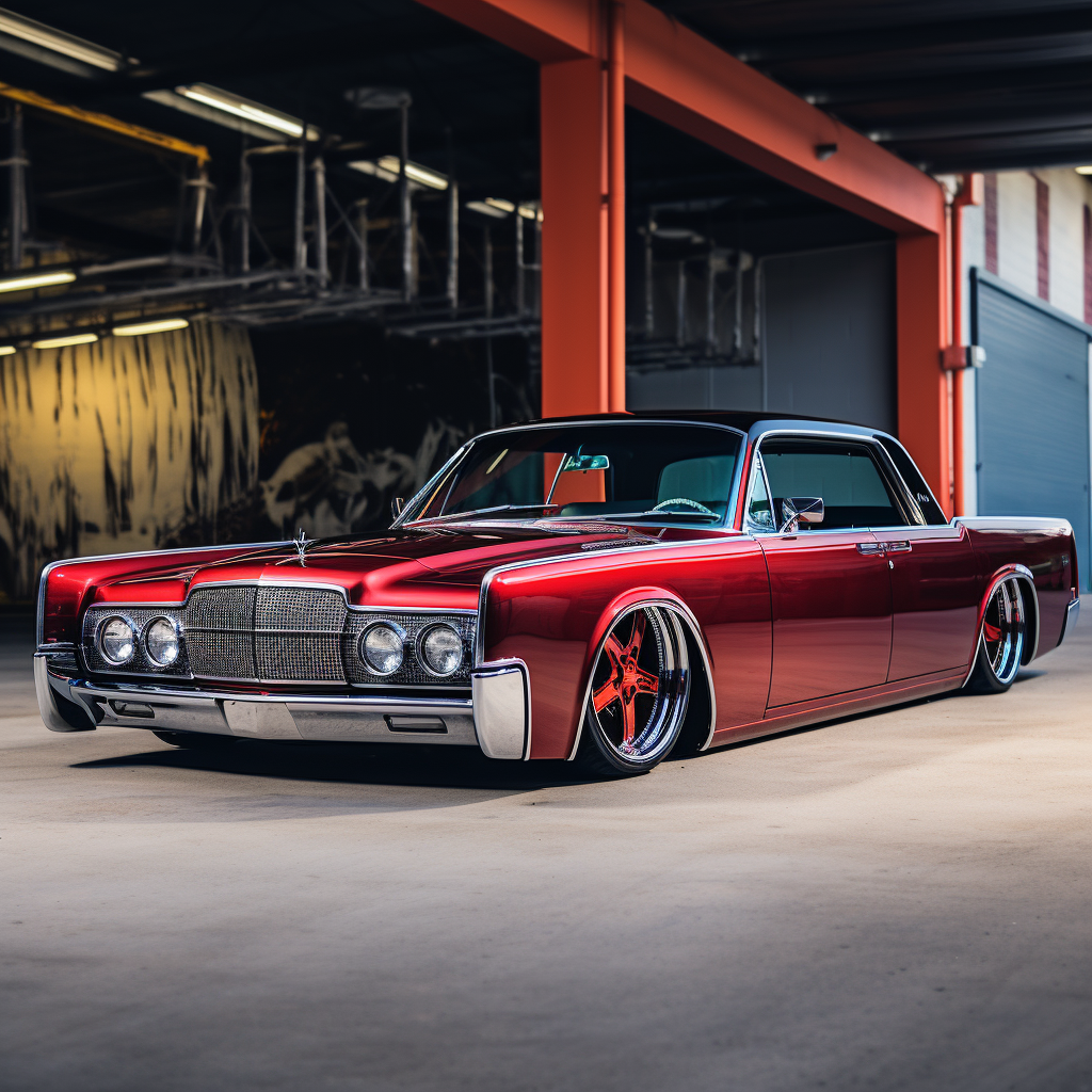 Lowered 1966 Lincoln Continental with Detroit Steel Wheels