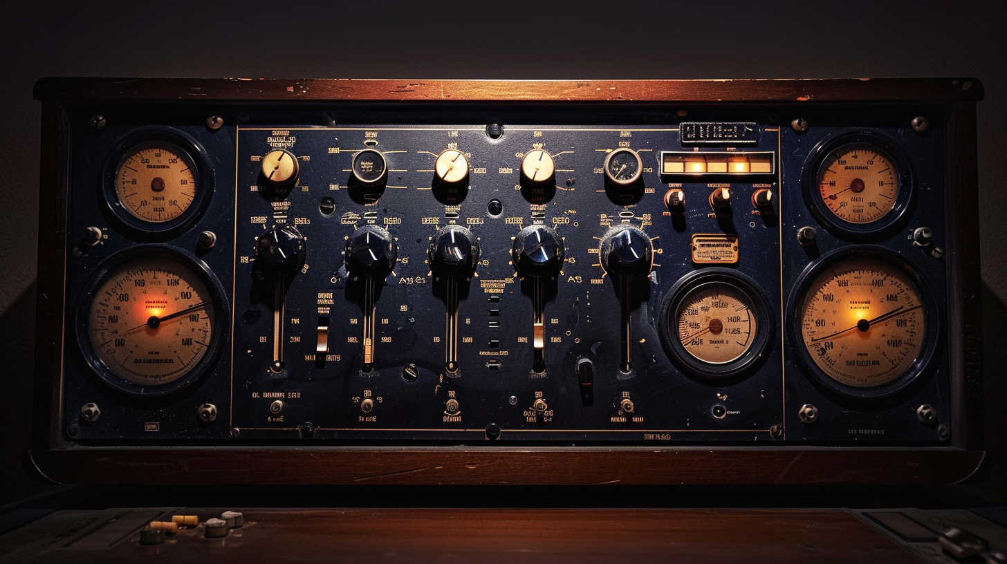 1970s Analog Drum Machine with Classic Compressor Aesthetic