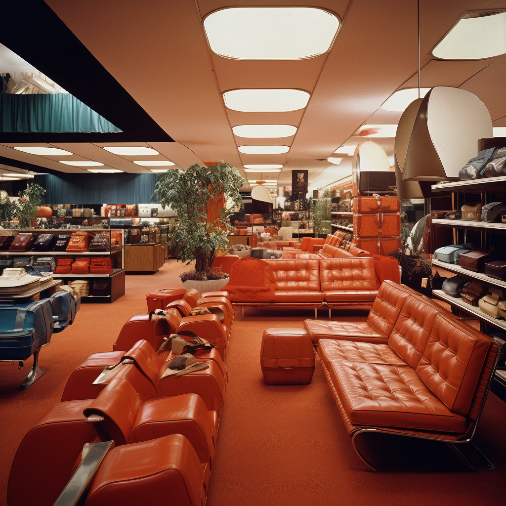 Vintage department store in the 1970s