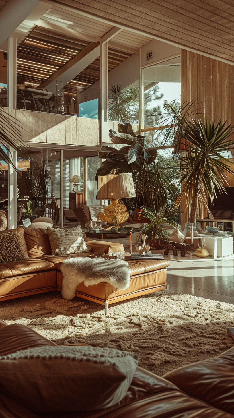 Luxurious 1970s living room decor