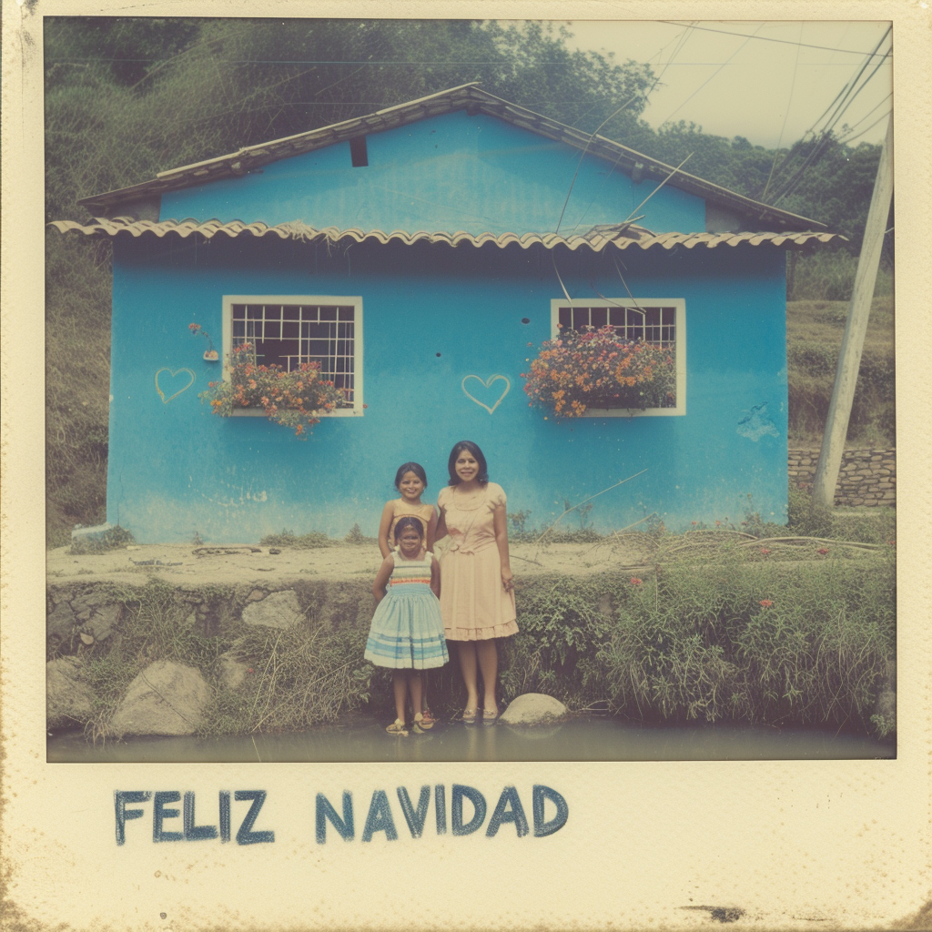 1970s Polaroid Photo Mexican Mother and Daughters