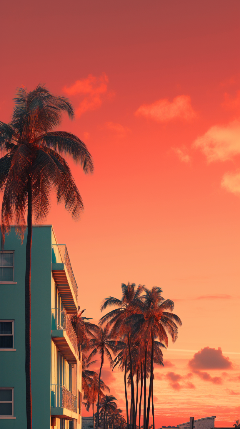 Vintage Miami wallpaper for iPhone