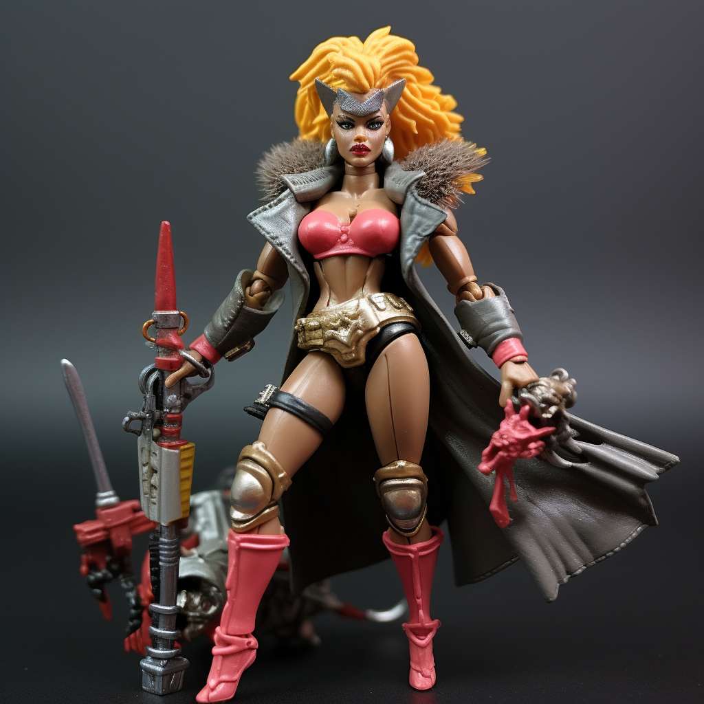 Warrior princess action figure in 1980s style