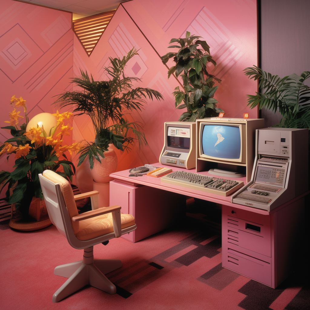 1980s Aesthetic Home Office Graphic Design