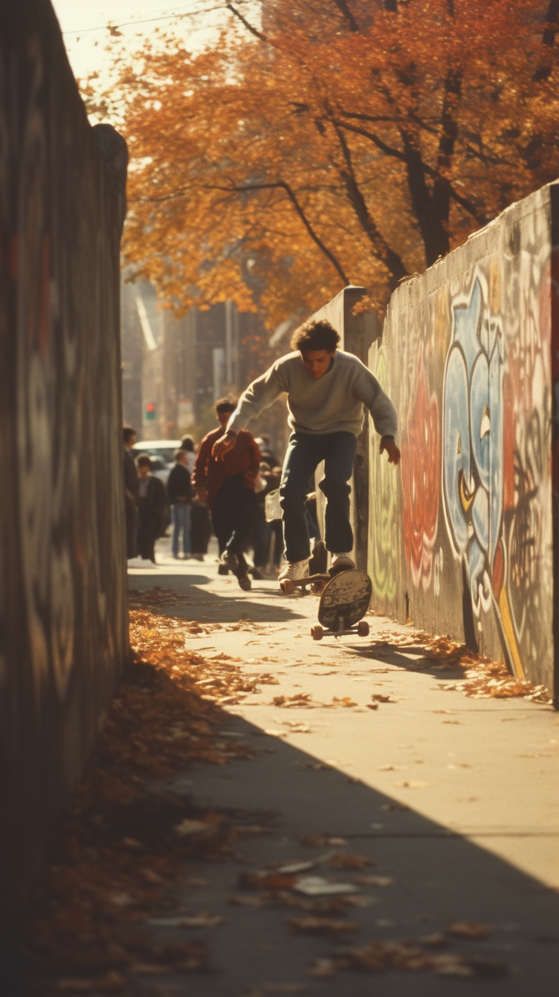 Skaters in 1980s NYC