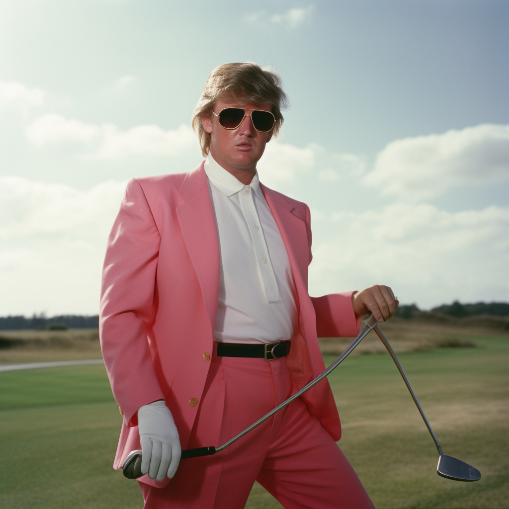 Trump playing golf in 1980s