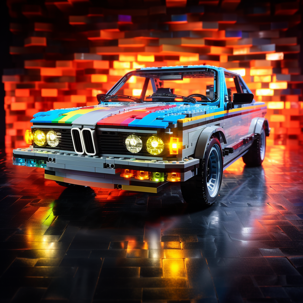 Hyper-realistic 1983 BMW with gradient background