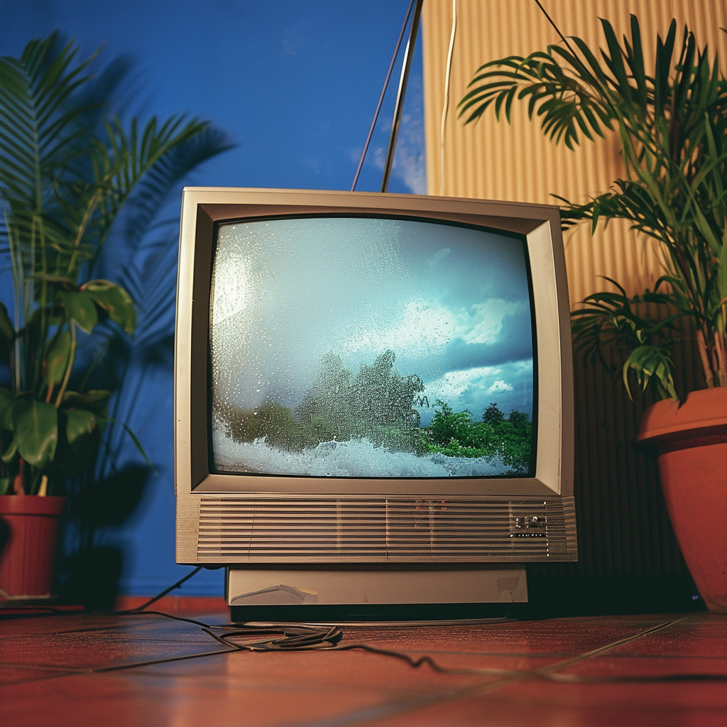 1990s CRT Television Weather Channel Broadcast