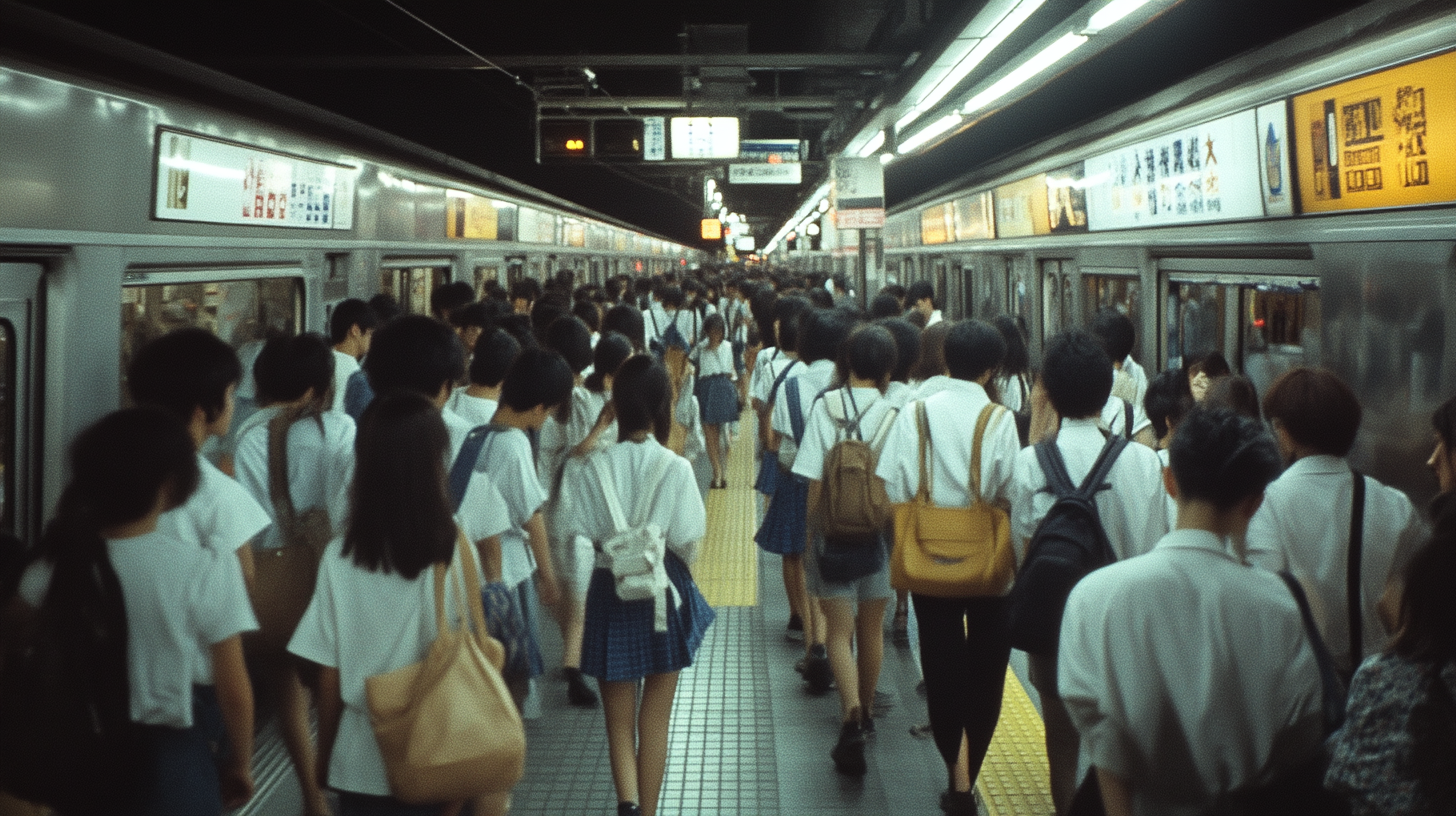 1994 Subway Platform Mekishi City Japan HD 