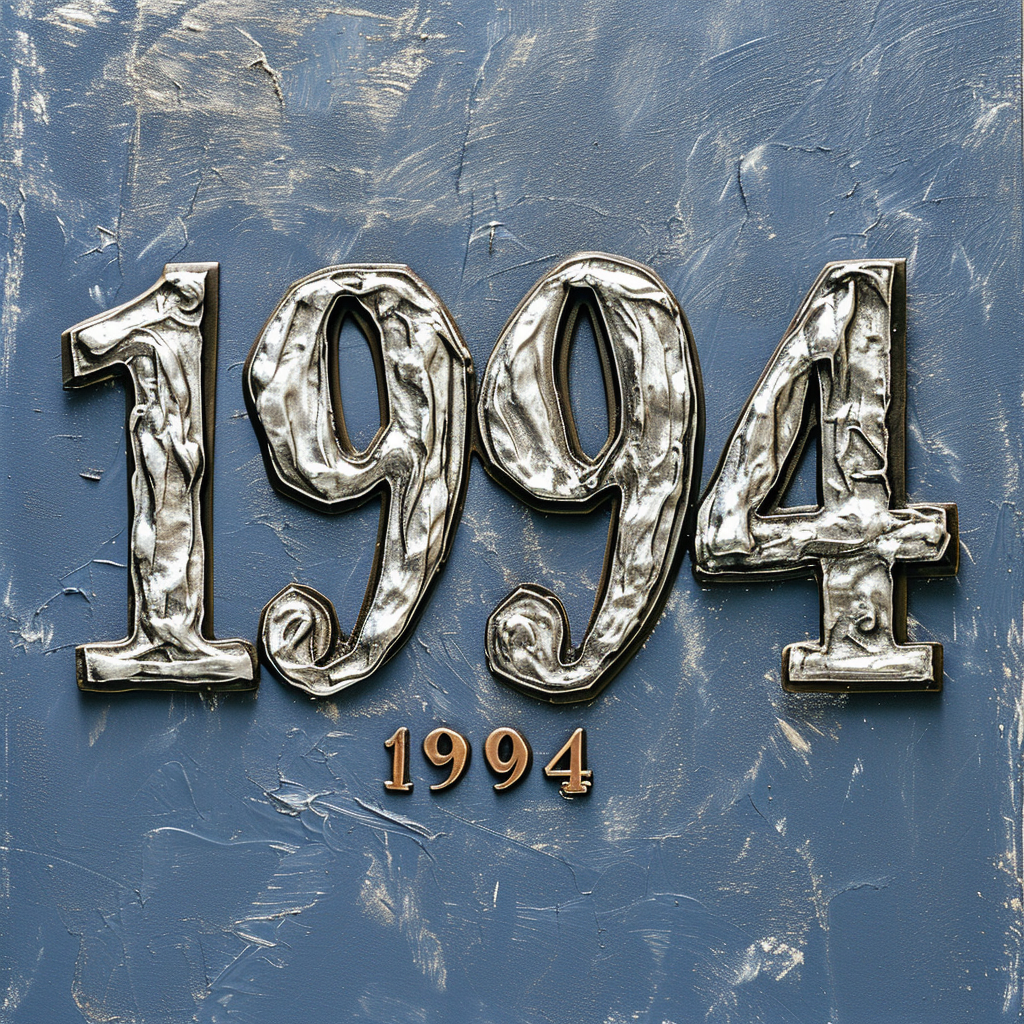 1994 title in silver effect