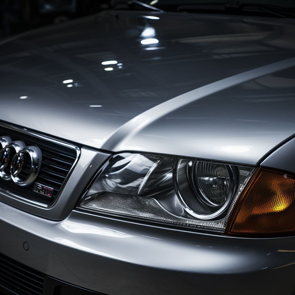 Clear and simple Audi A4 headlight off