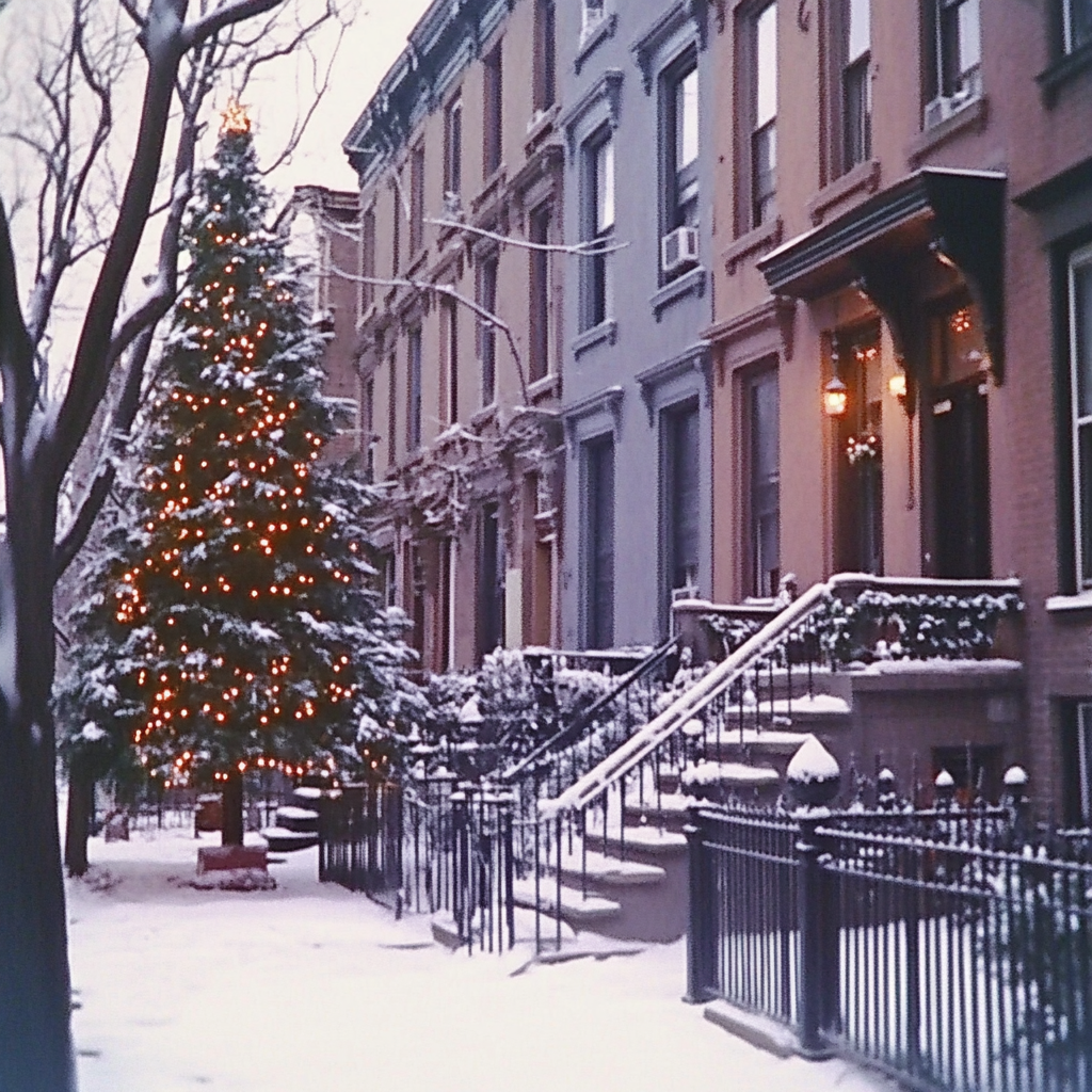 1999 Christmas village scene on VHS tape.