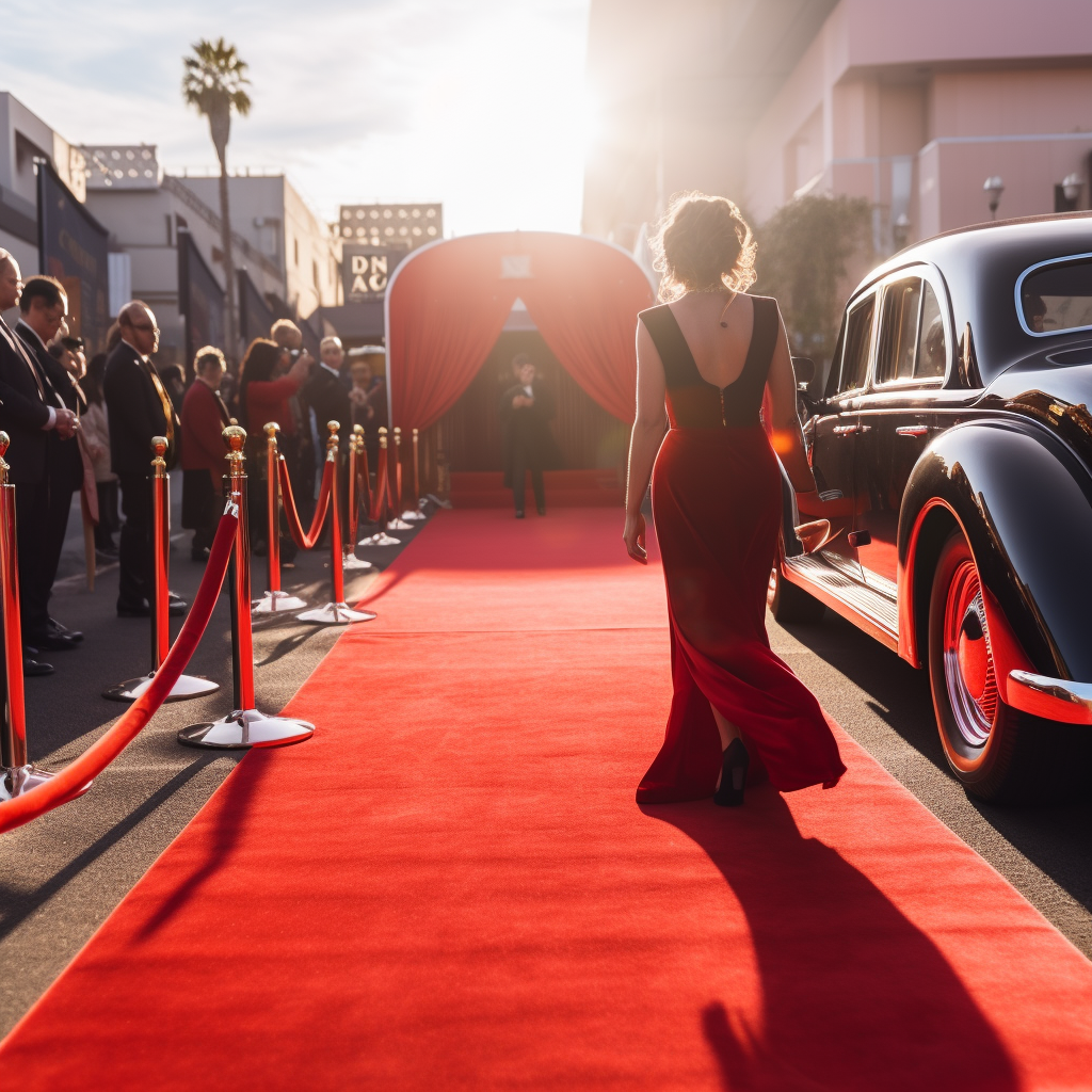 20-year-old Hollywood star exits car for event.