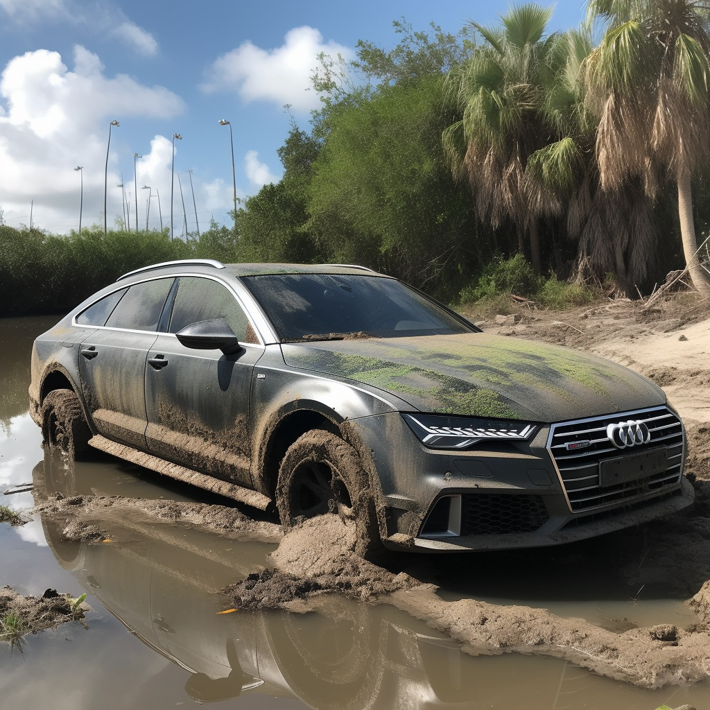 2017 Audi A7 with off road tires lifted.