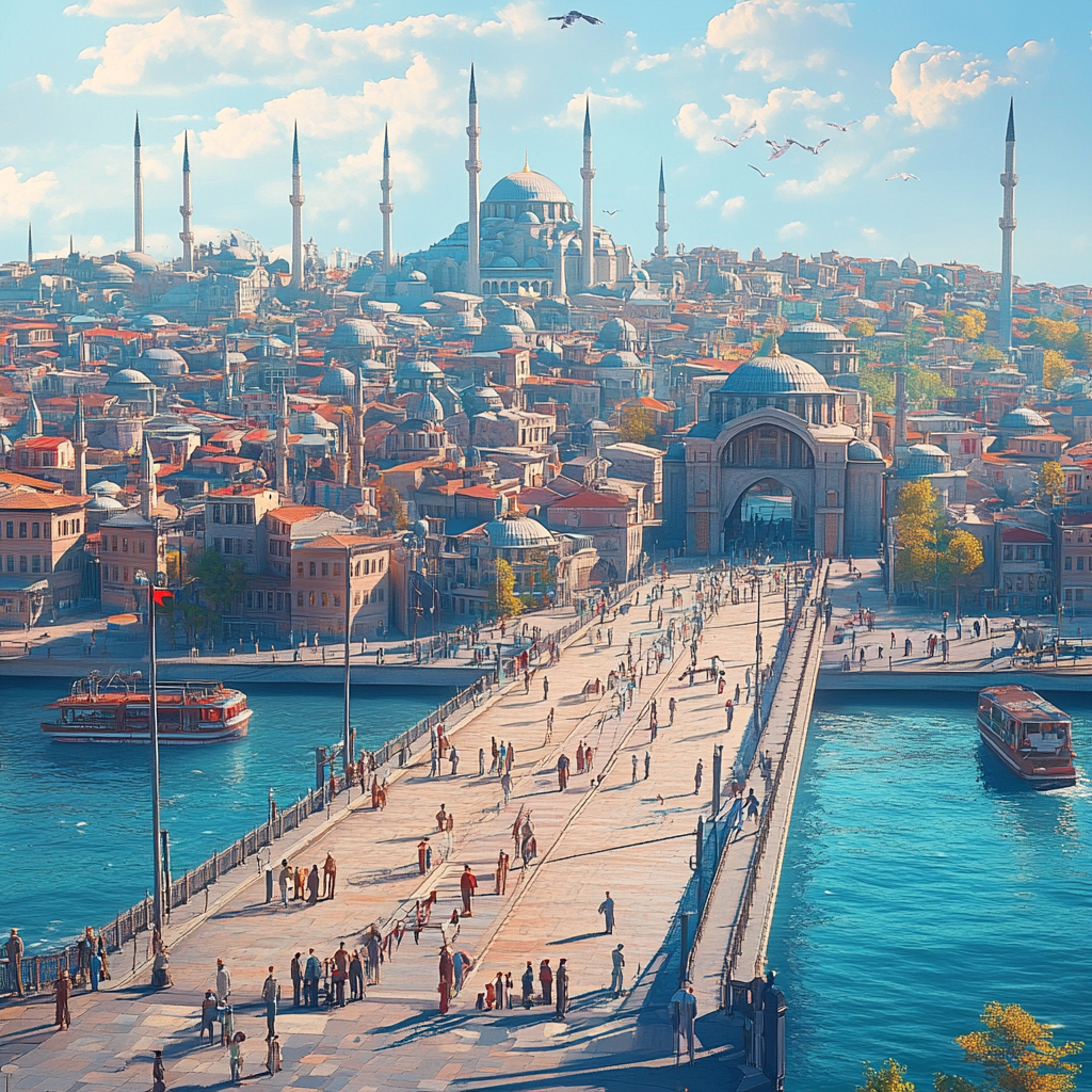 2024 Istanbul City View, Creative 3D Bridge Render