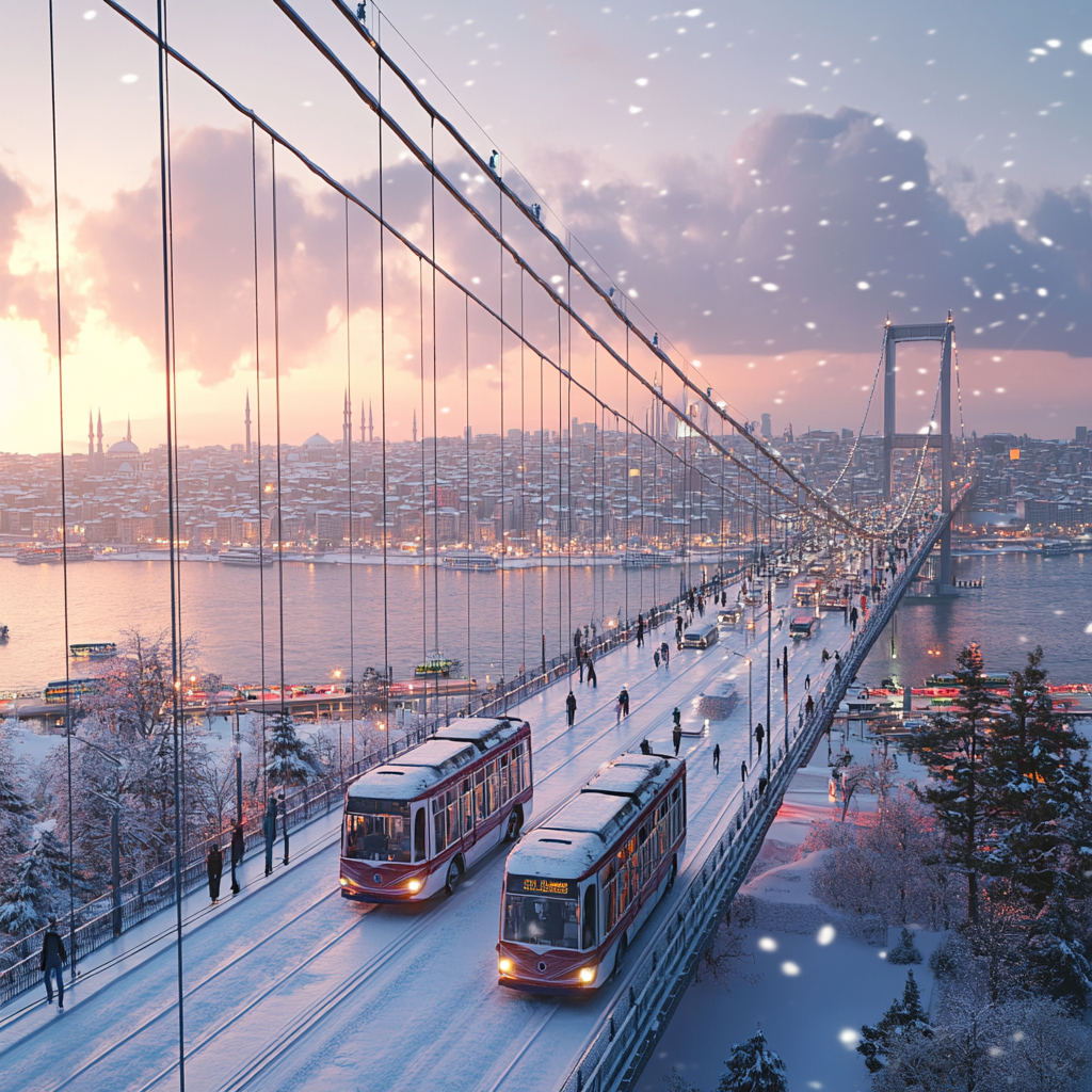 2024 Istanbul City View: Fascinating, Creative, Vibrant Winter Scene