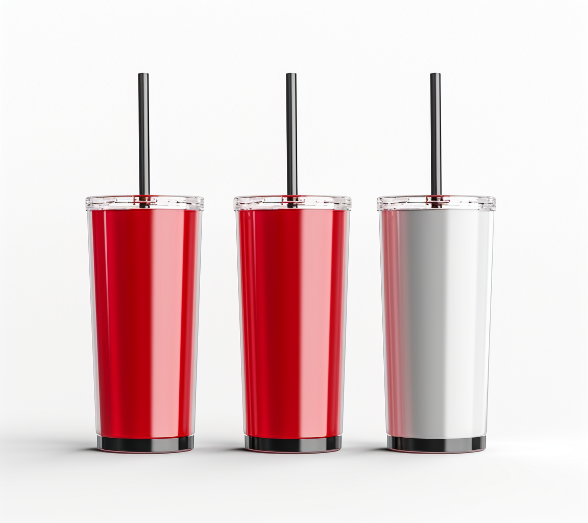 High-resolution tumbler mockup with straw