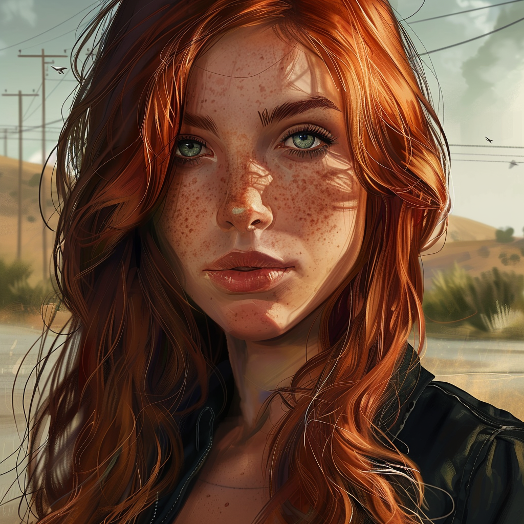 Redhead Woman in GTA5 Art