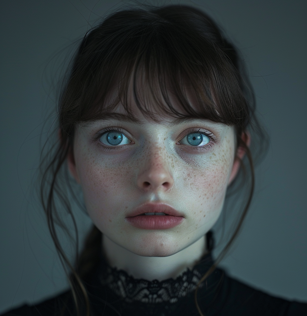 Young girl with blue eyes