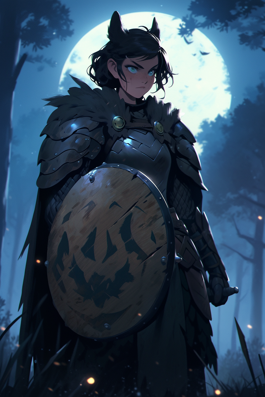 25-year-old wood elf with short black hair in armor.