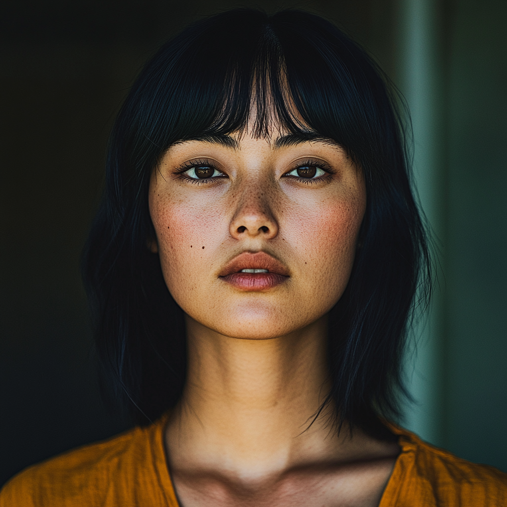 28-year-old woman portrait, looking at camera, Nikon Z7 II