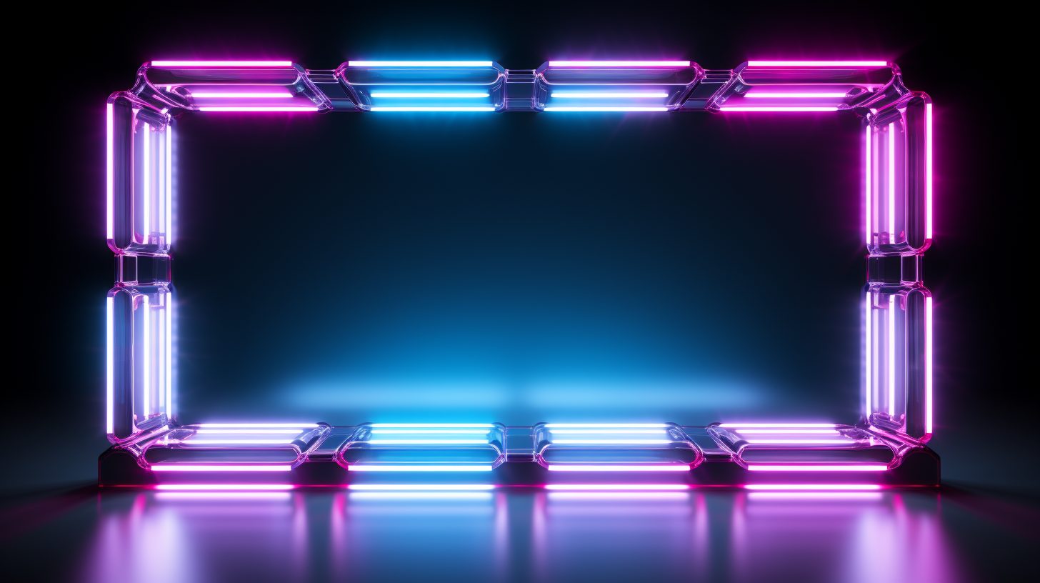 Stylish neon lights border corner design