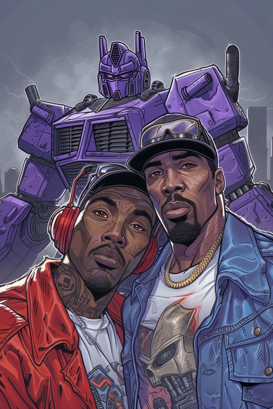 2Pac, Biggie, Megatron in Transformers style