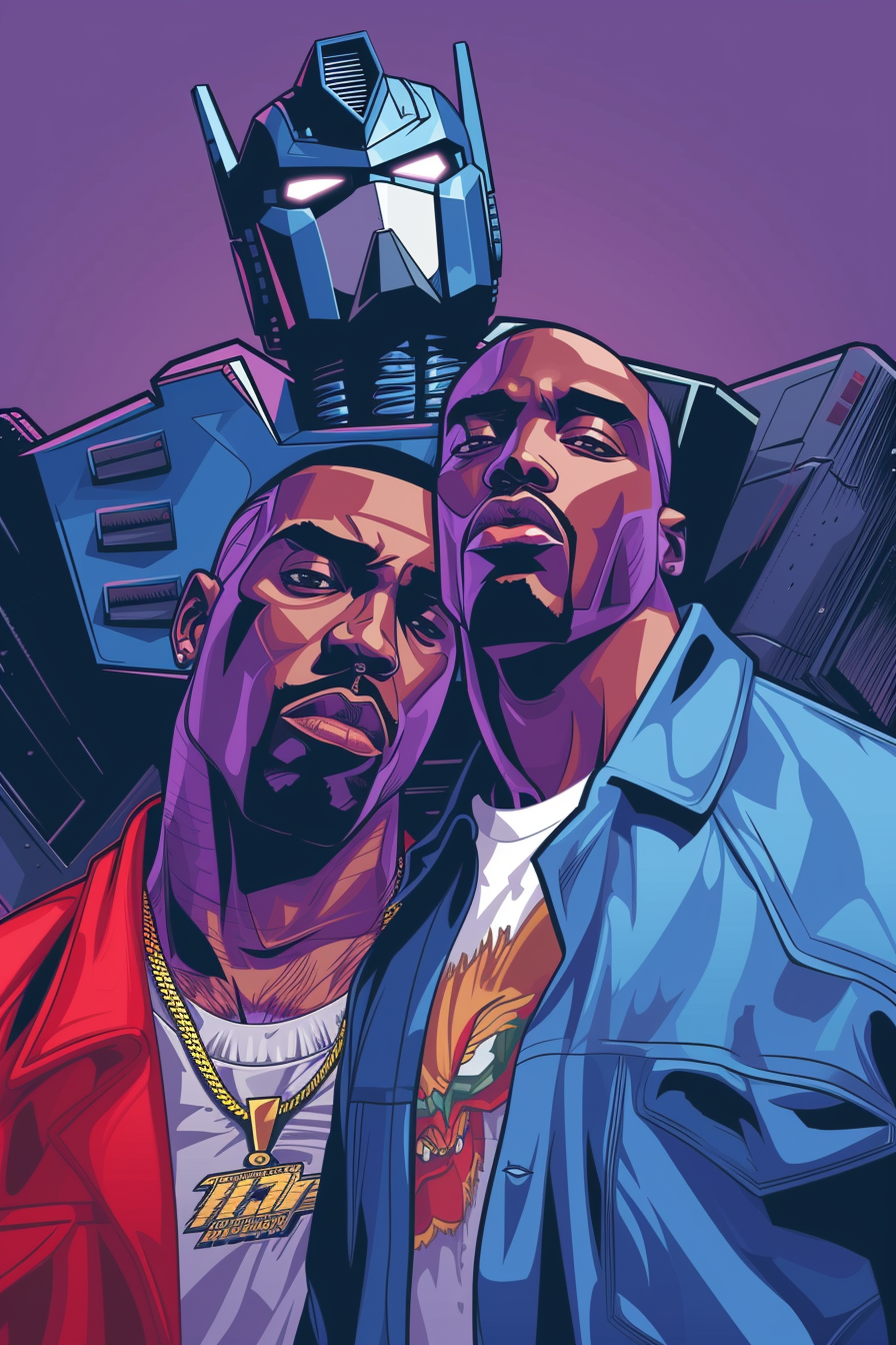 2pac and Biggie in Transformers Style