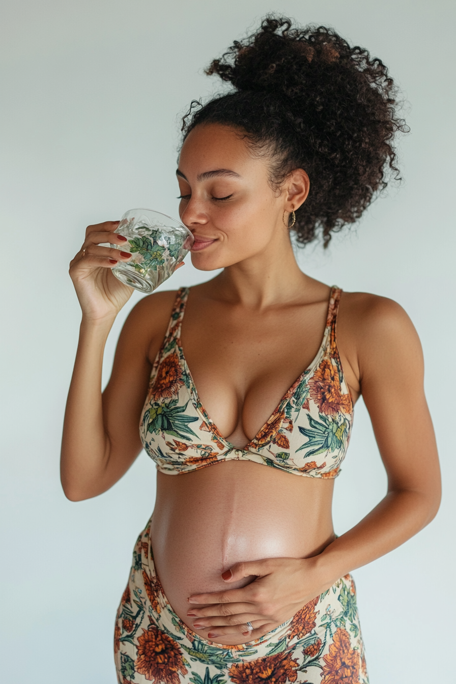 30-Year-Old Pregnant Woman Poses for Water Ad