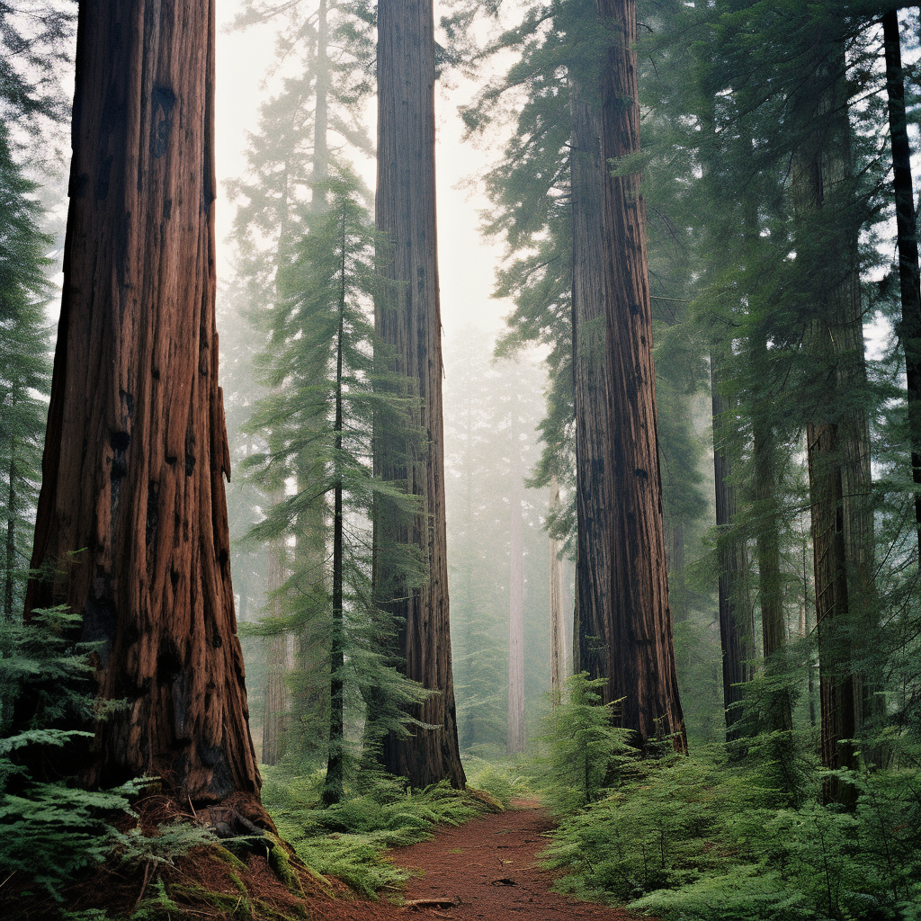 Majestic 35mm Film of California Redwood Sasquach